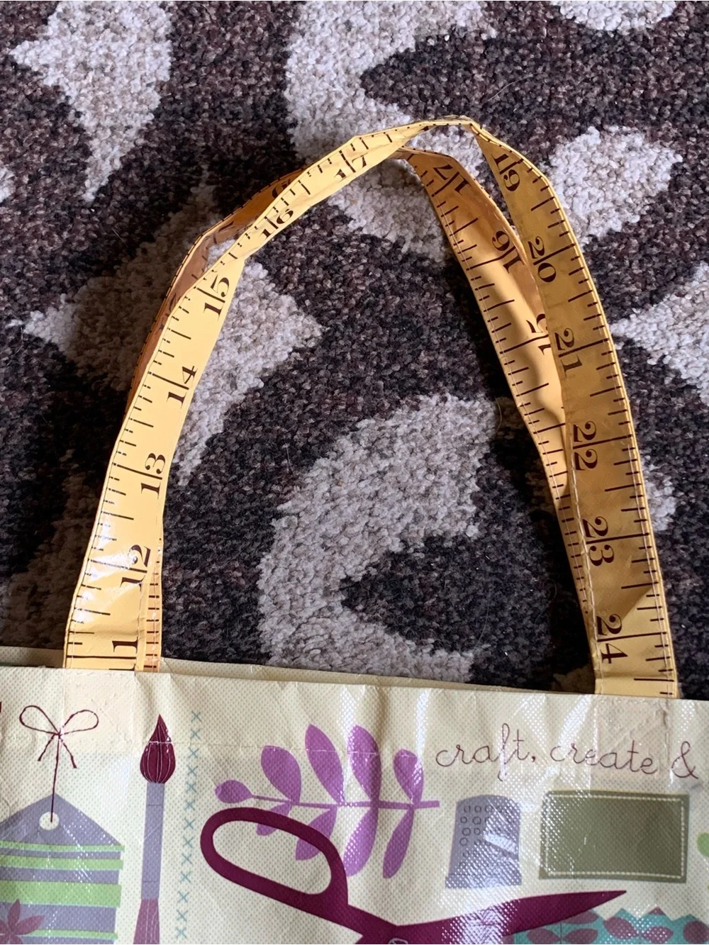Joann Fabrics Reusable Shopping Bag Sewing Multiple Crafts Ruler Handles